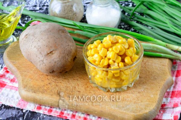 Салат с кукурузой и картошкой